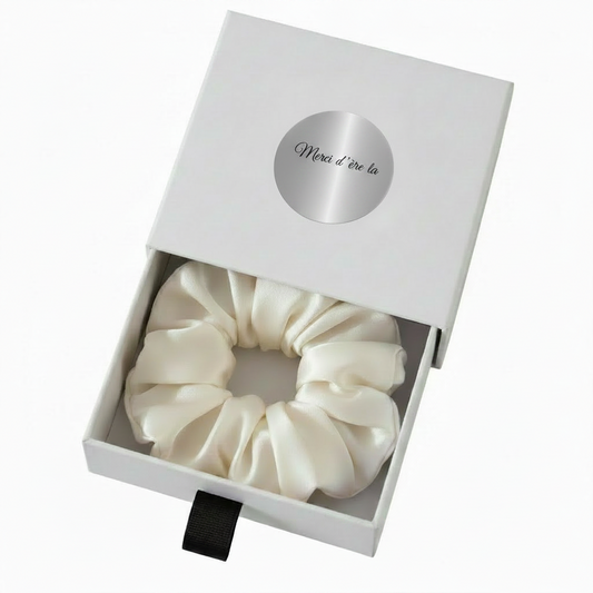 Coffret cadeau scrunchie soie de mûrier Maison Majjaa - idée cadeau féminin premium