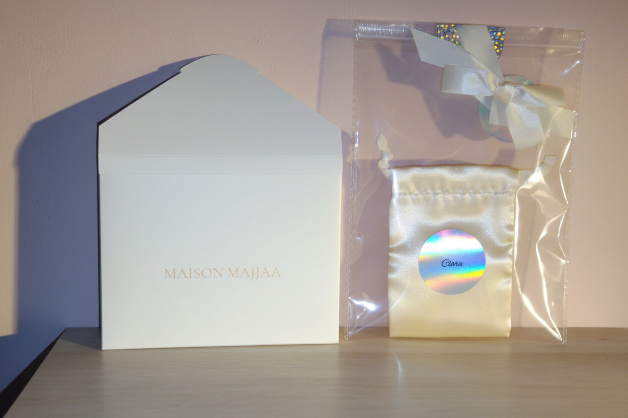 Pochette Personnalisée – Bijou & Accessoires – Prénom Argenté | Maison Majjaa