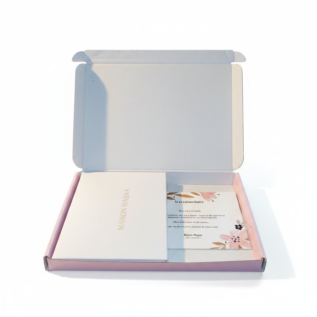 Coffret Cadeau Papeterie Rose – "Tu es extraordinaire" | Maison Majjaa