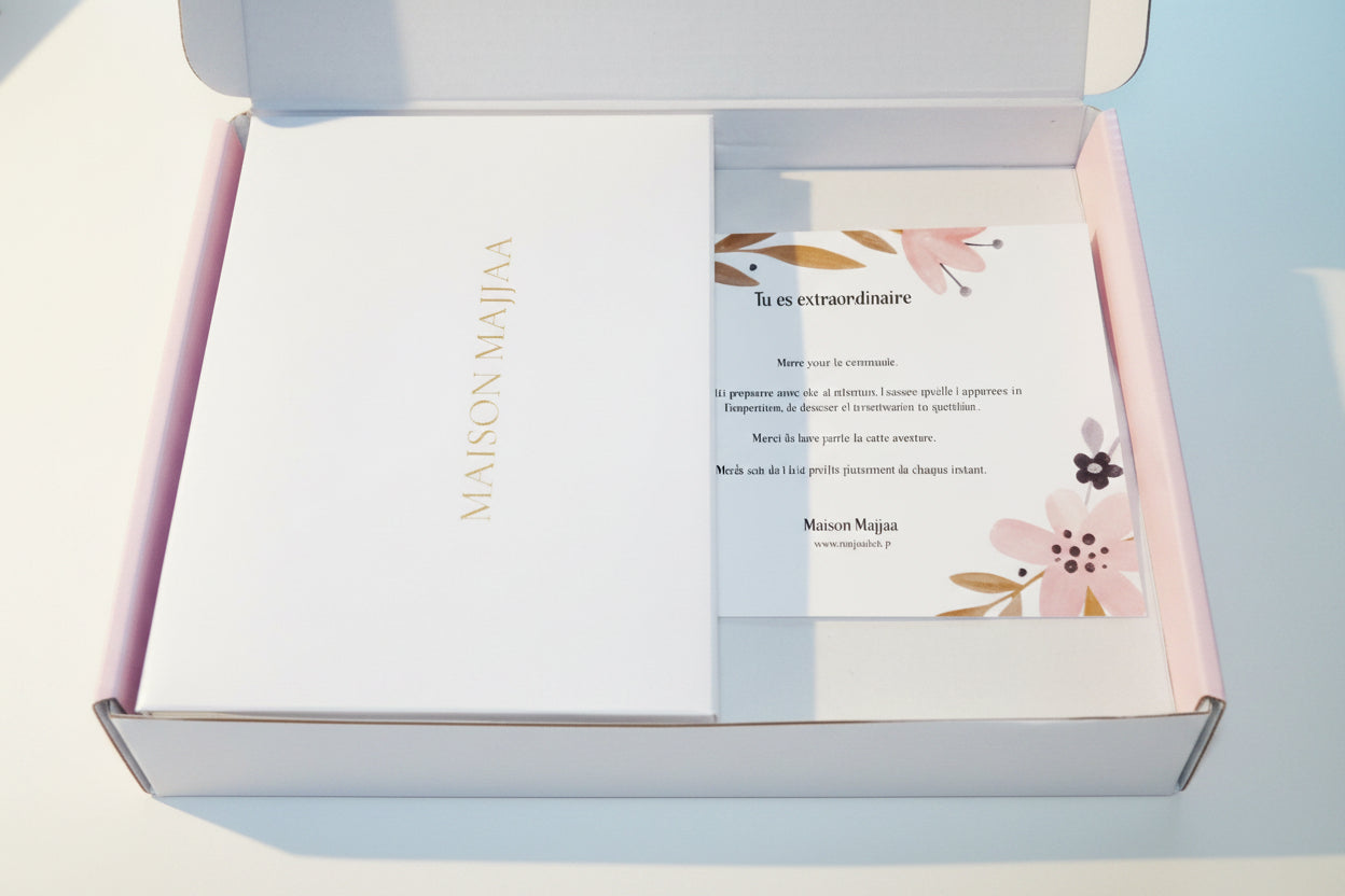 Coffret Cadeau Papeterie Rose – "Tu es extraordinaire" | Maison Majjaa