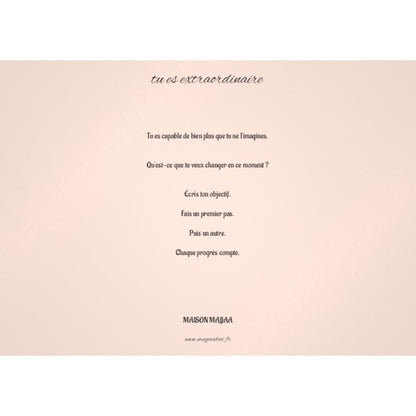 Ensemble papeterie intention "Tu es incroyable" Version CLASSIC