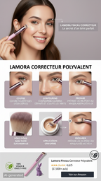 Lamora Pinceau Correcteur – Pinceau Anti-Cernes Professionnel Poils Synthétiques