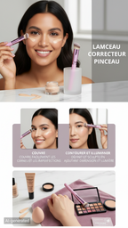 Lamora Pinceau Correcteur – Pinceau Anti-Cernes Professionnel Poils Synthétiques