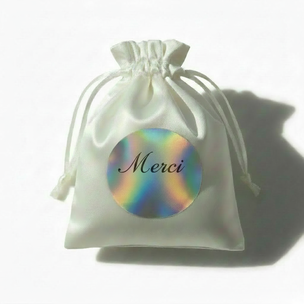 Merci – Pochette Satin Blanche | Majjä