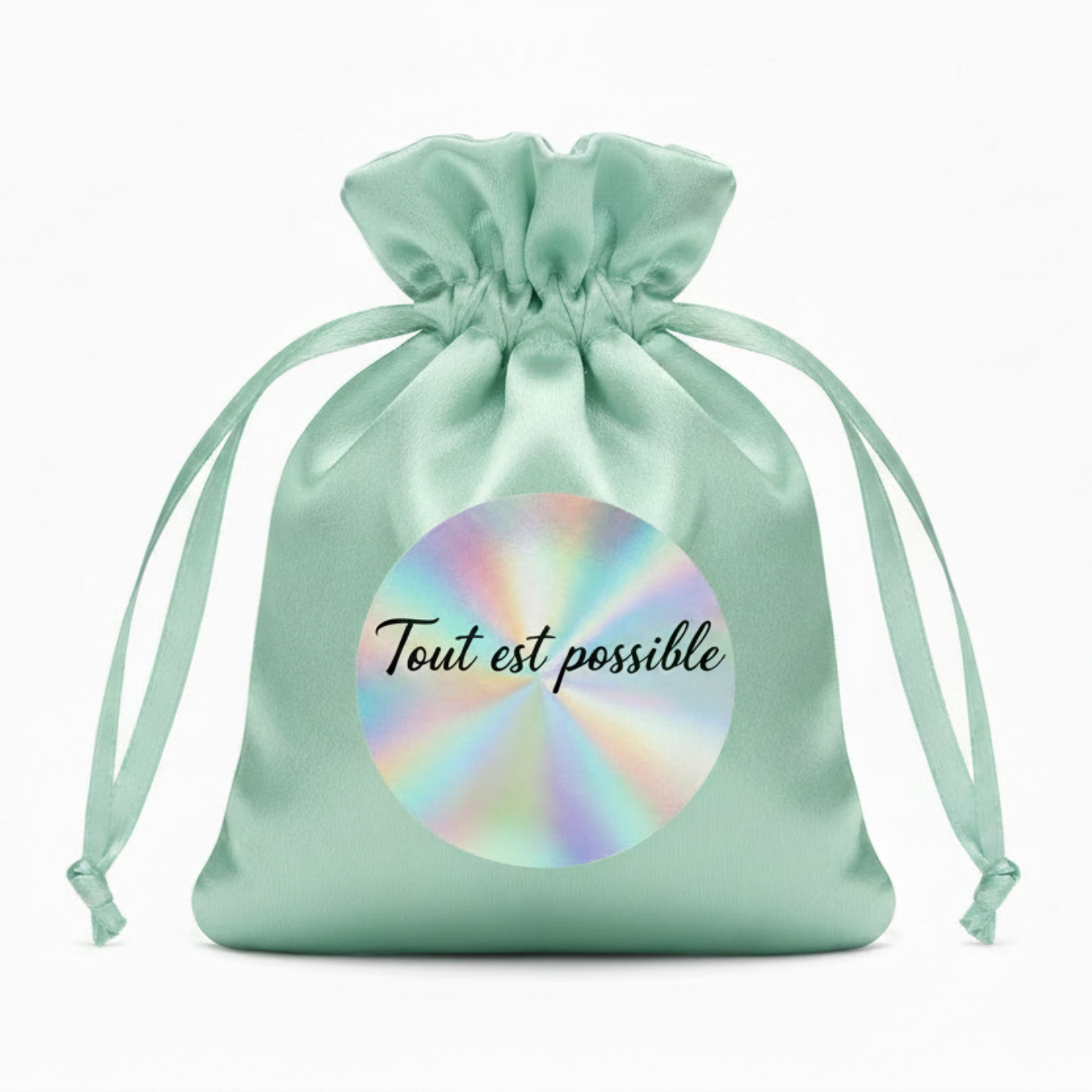 Tout est possible – Pochette Satin Vert Menthe | Majjä