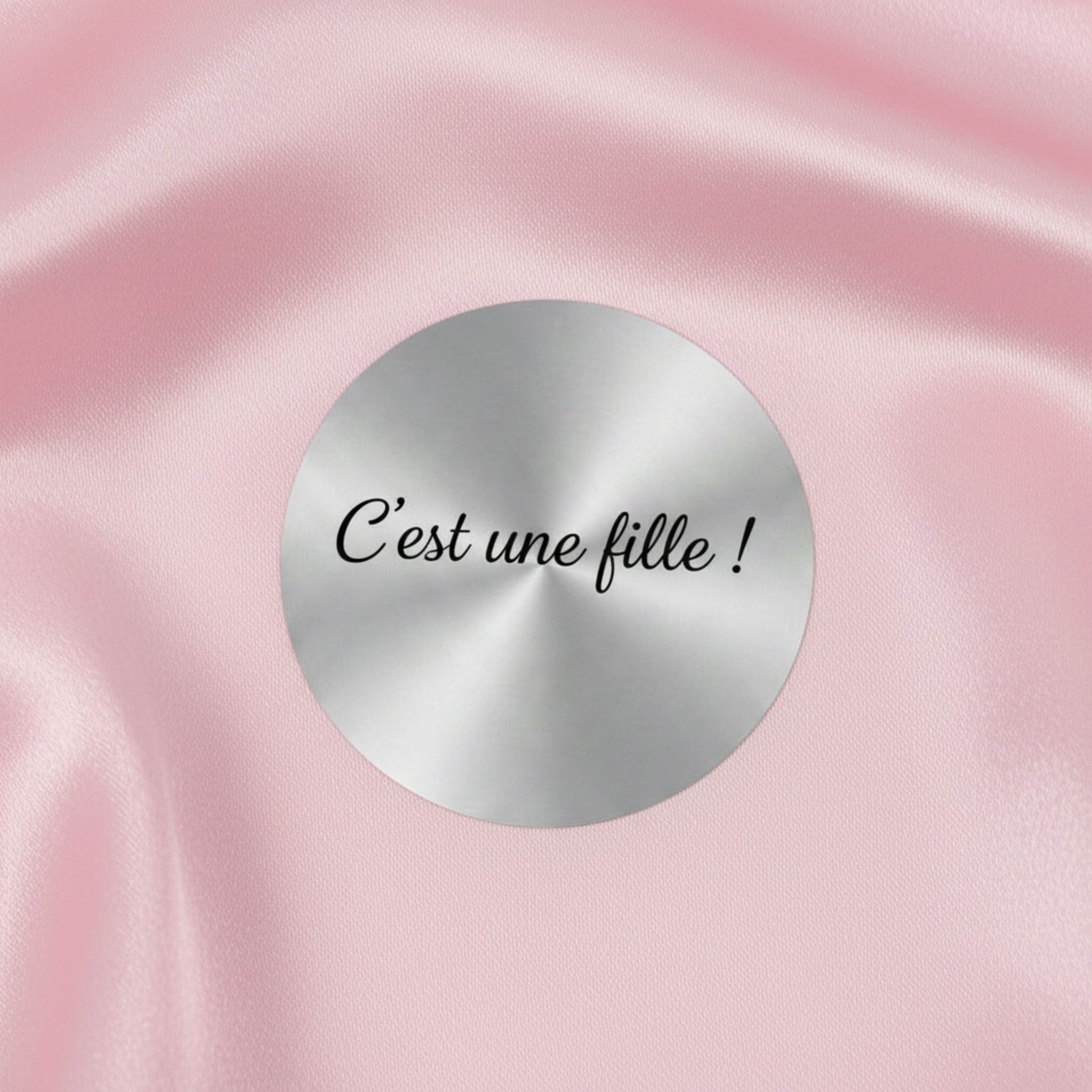 Zoom sticker argenté – C'est une fille !