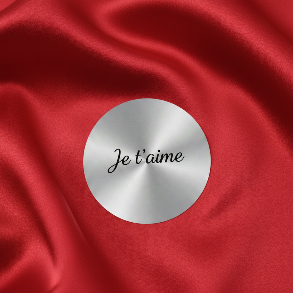 Zoom sticker argenté – Je t'aime