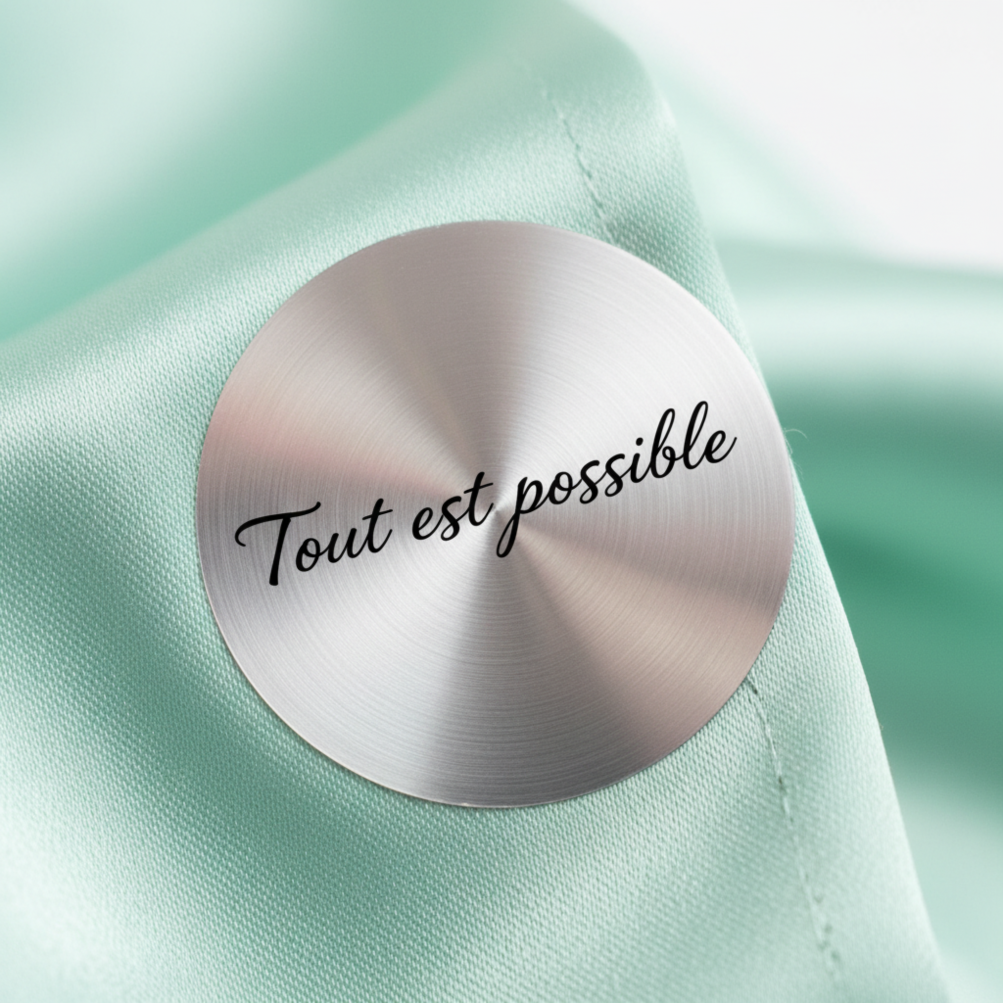 Zoom sticker argenté – Tout est possible Vert Menthe